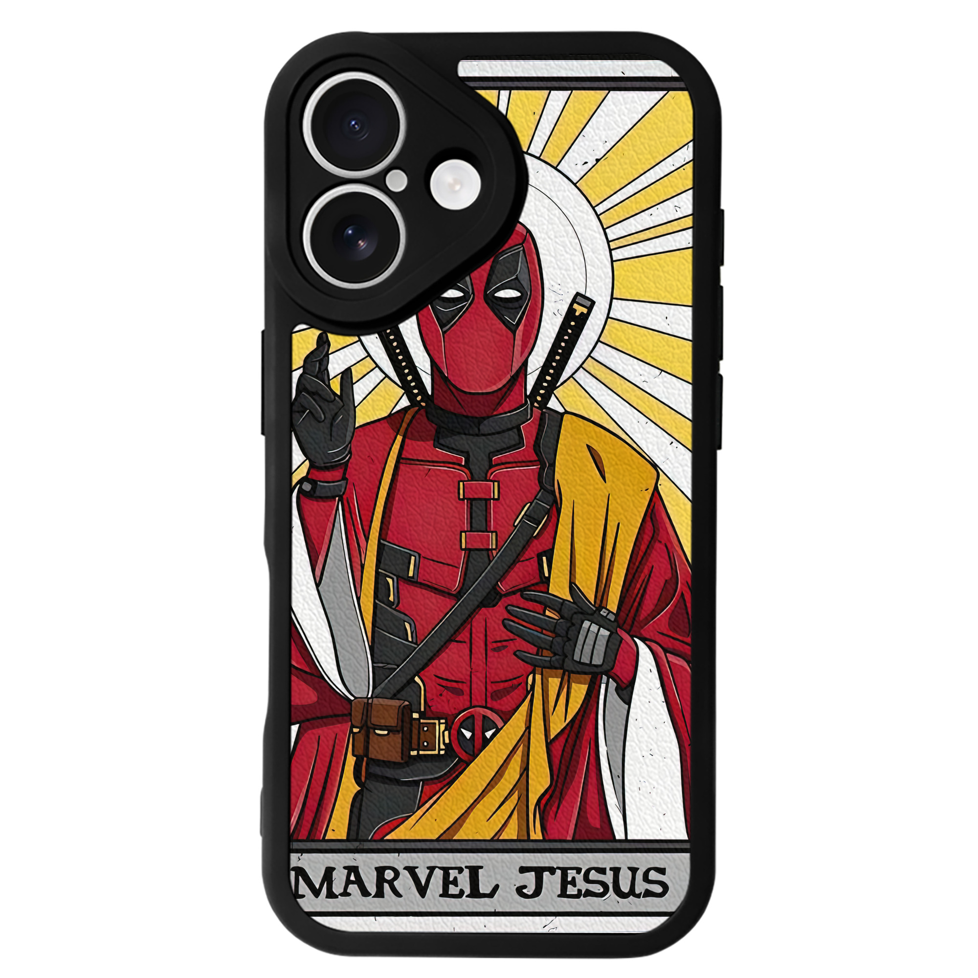 （画像用） Deadpool デッドプール 【iPhone 16シリーズ対応】シリコンスマホケース（レザー調） 材質：シリコン
